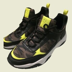 Guess Camouflage and Neon Yellow Women's Sneakers
